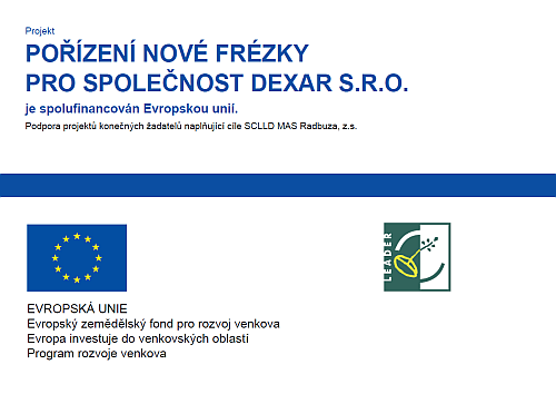 Certifikát k projektu Pořízení nové frézky